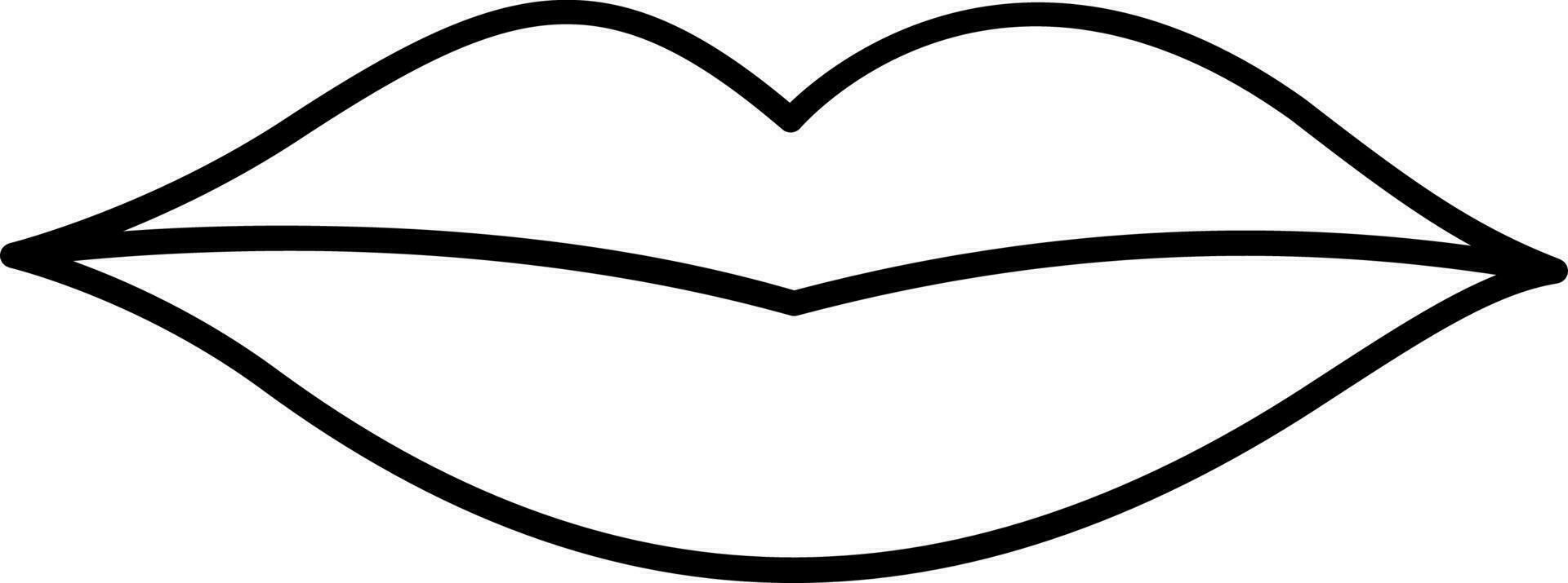 Thin Line Art Of Human Lips Icon. vector