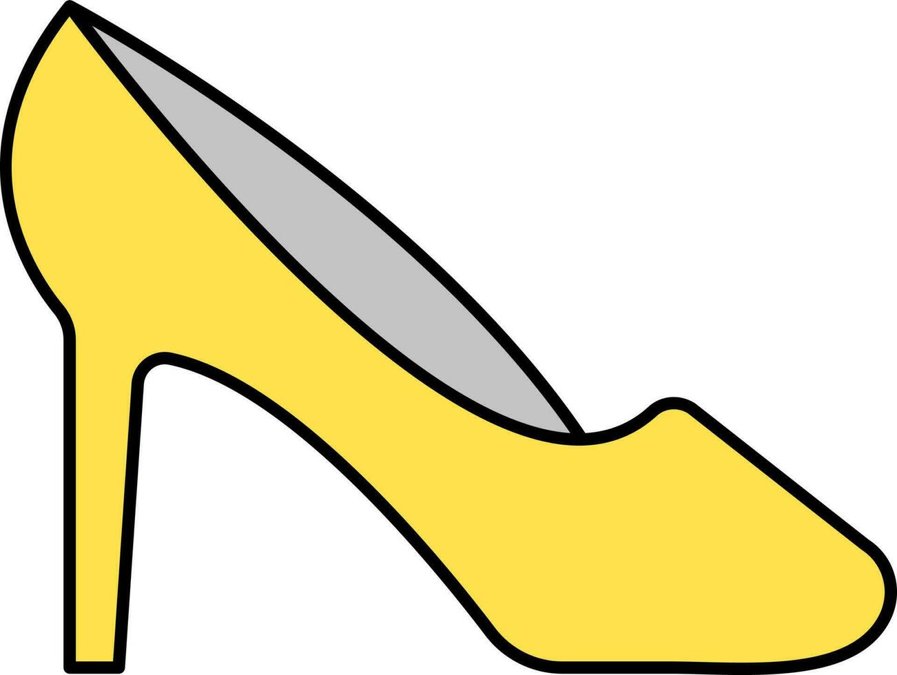Yellow Illustration Of Pencil Heels Icon. vector