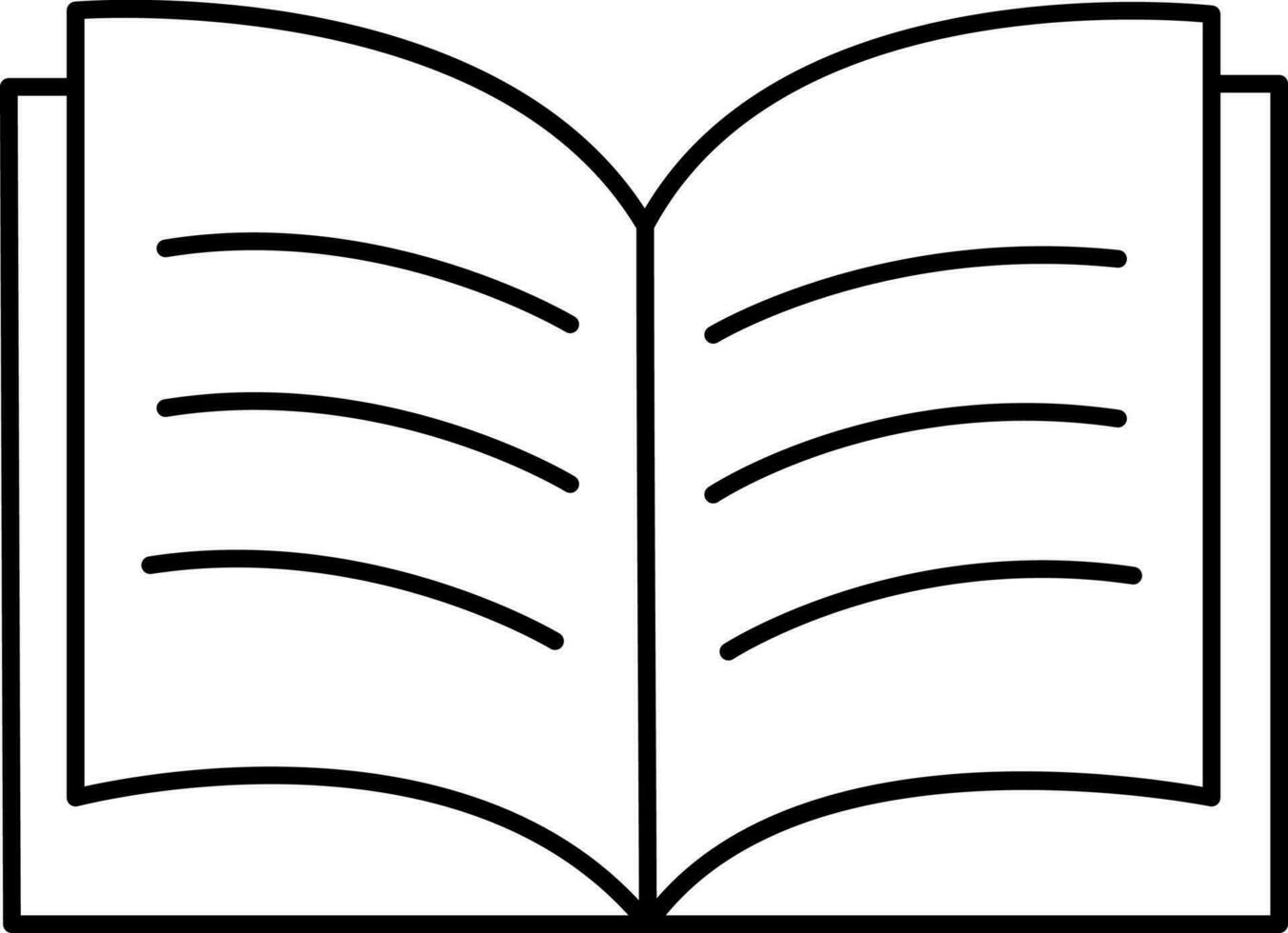 Open Copy Or Book Icon In Black Line Art. vector