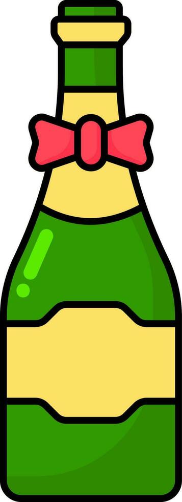 arco cinta vino o champán botella verde icono. vector