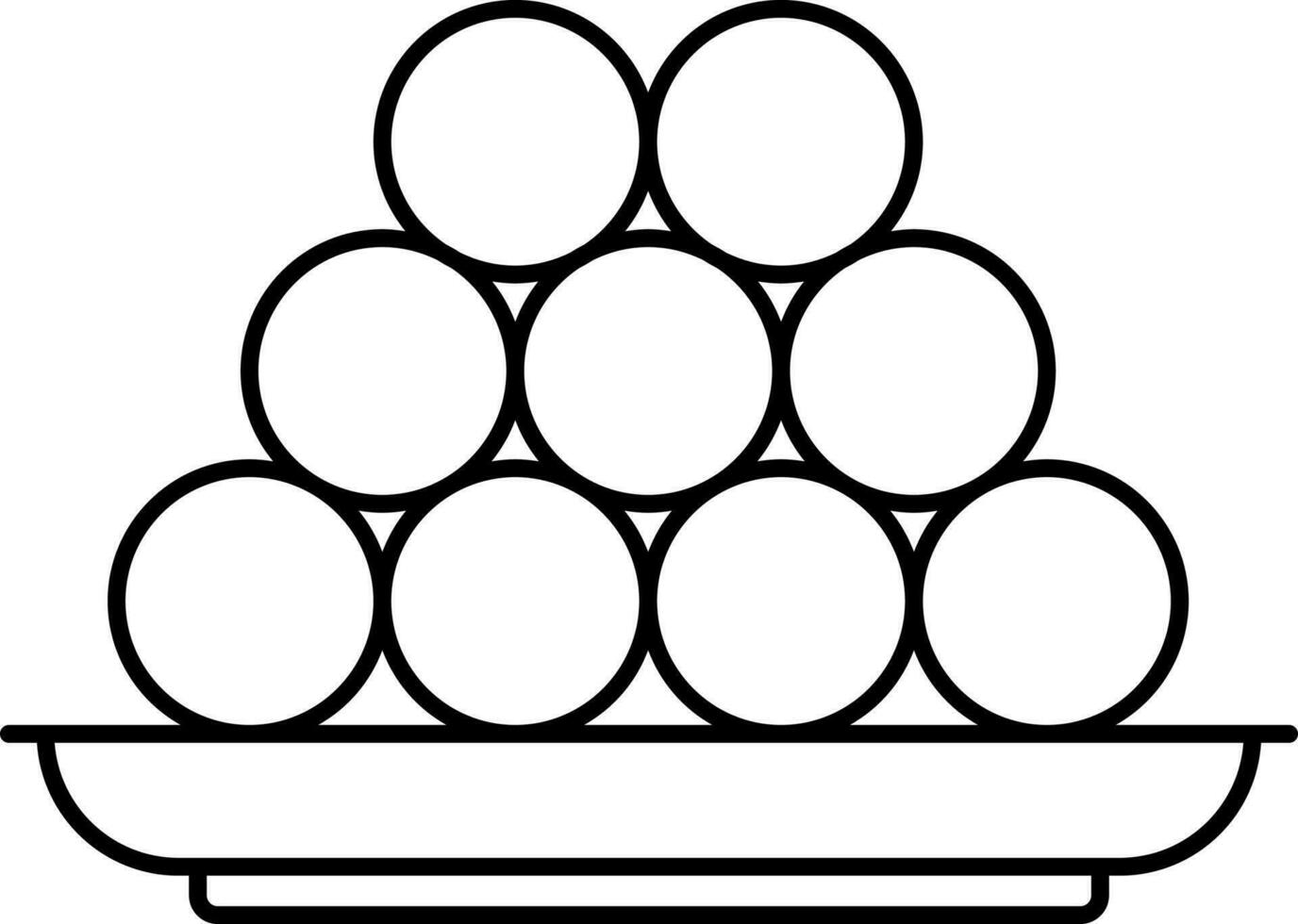 Sweets Ball Plate Black Outline Icon. vector