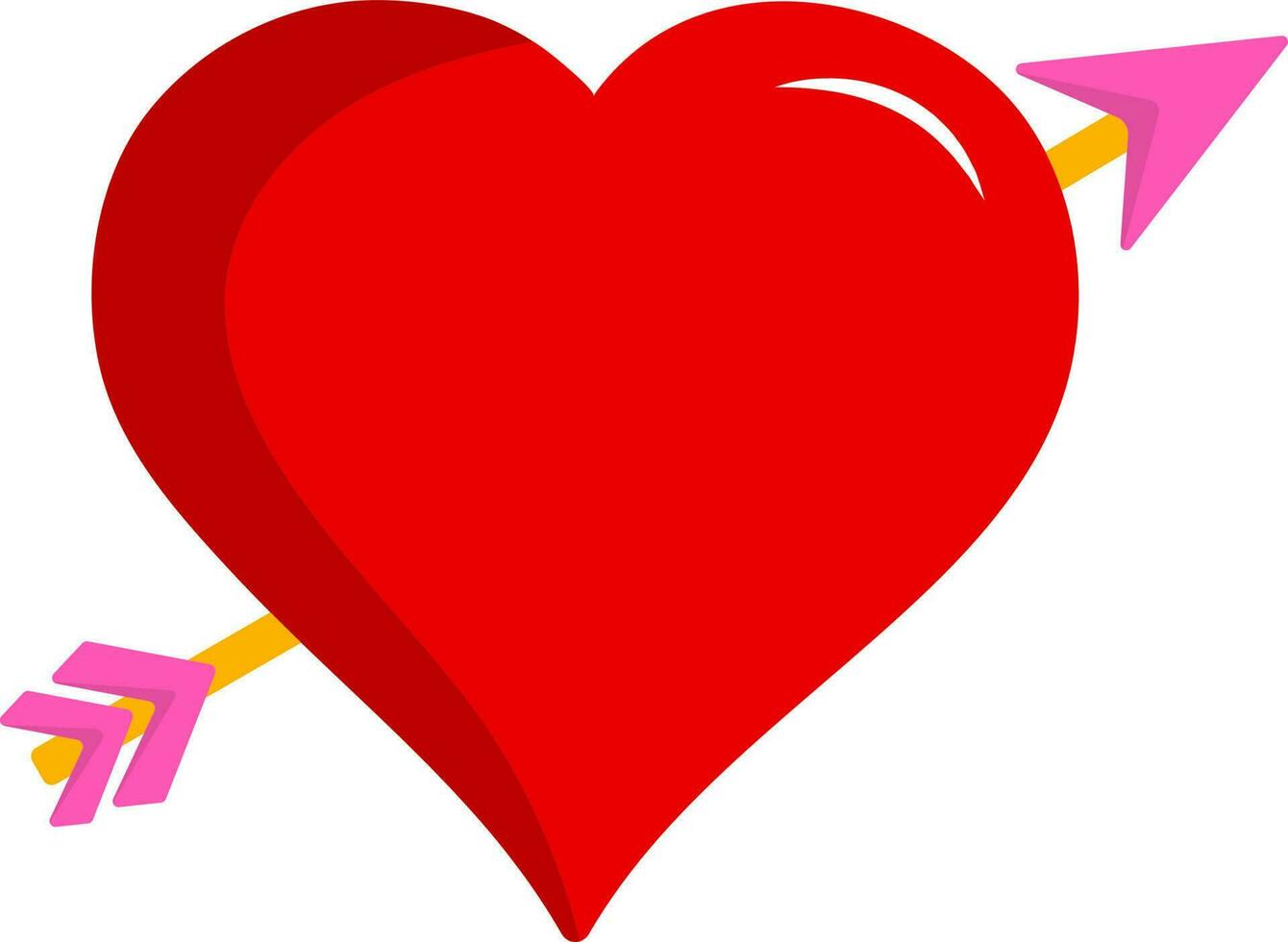 Flat Illustration Of Arrow Hit Heart Icon. vector
