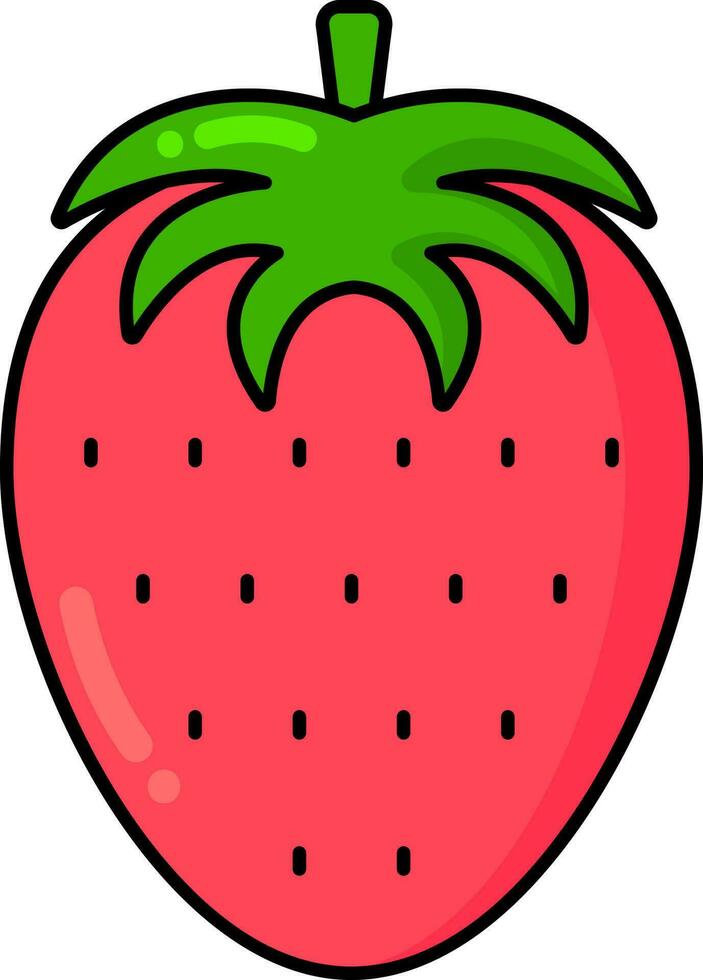 Red Strawberry Icon In Flat Style. vector