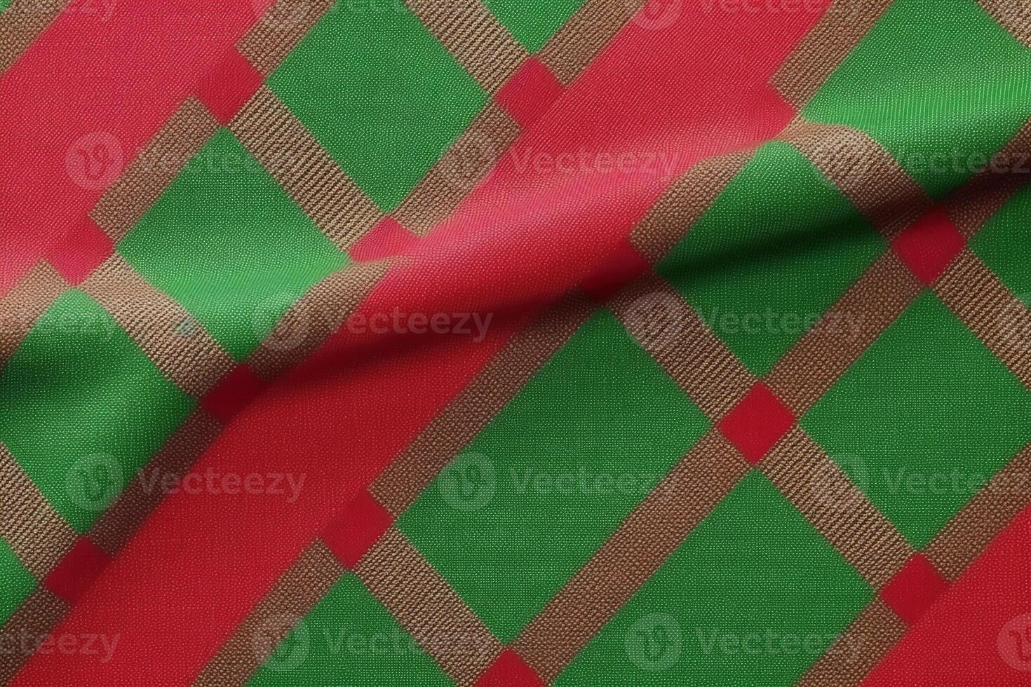red fabric textile pattern, plaid background, linen cotton. photo