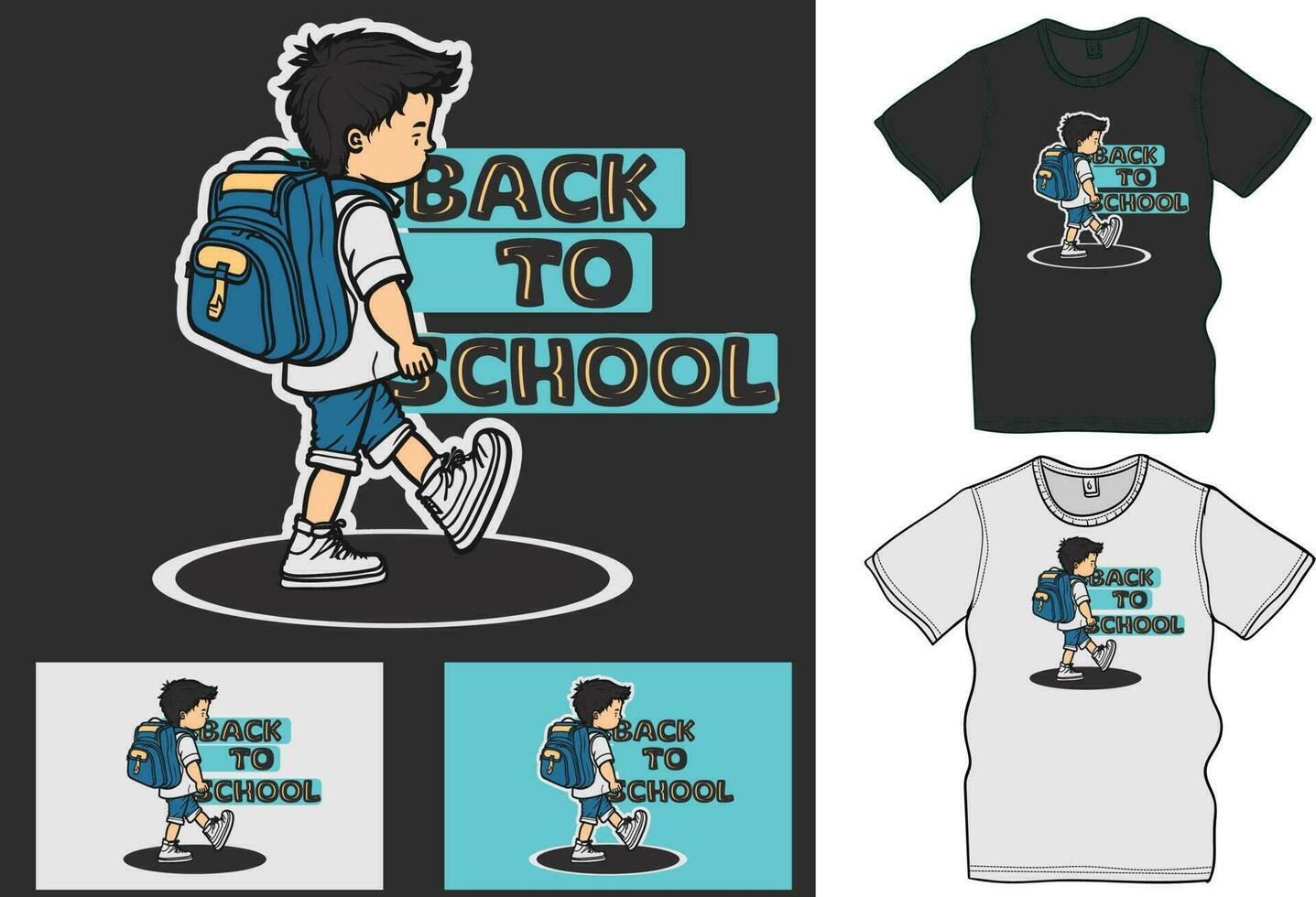 Vector cartoon children back to school