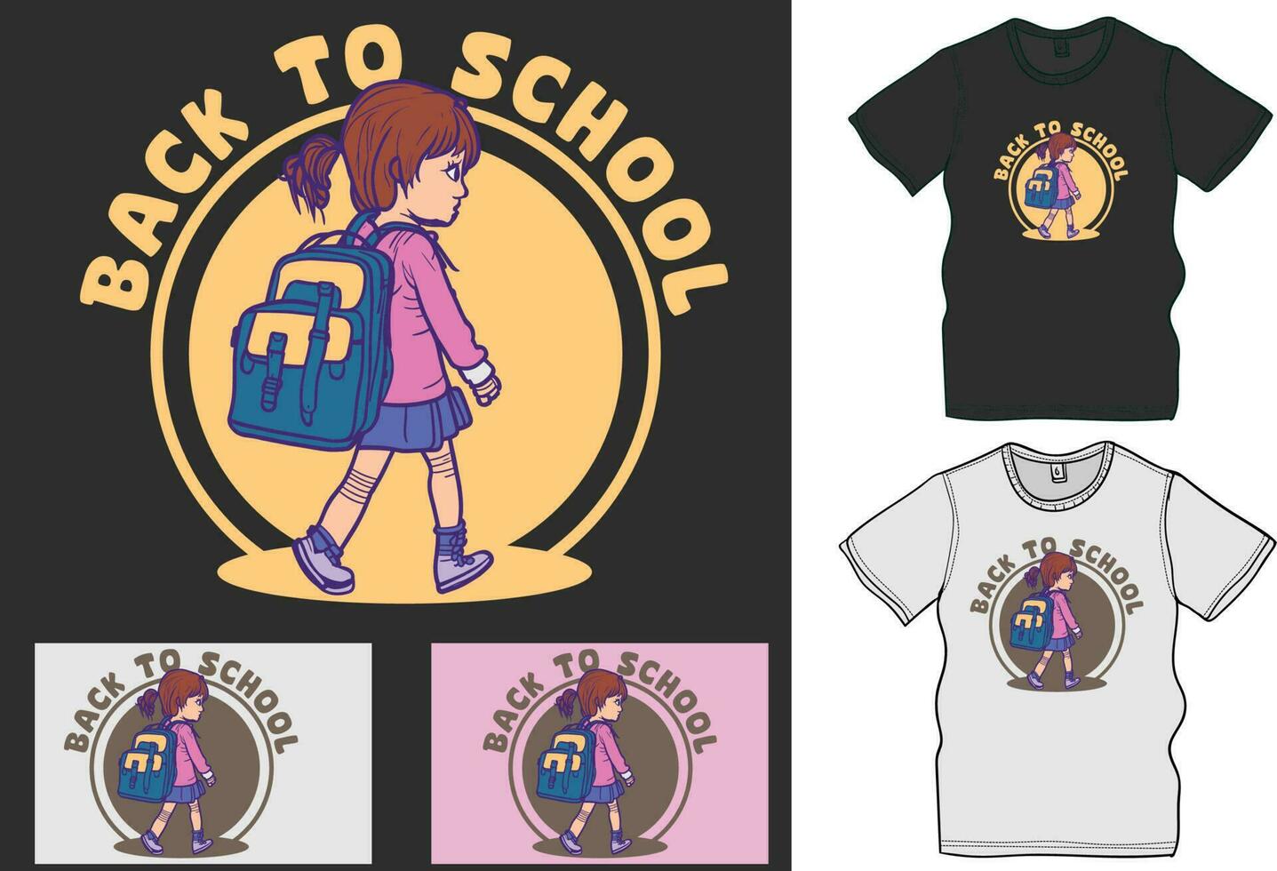 Vector cartoon children back to school