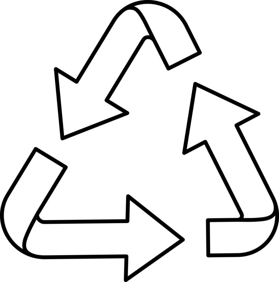 reciclaje triángulo flecha icono en lineal estilo. vector