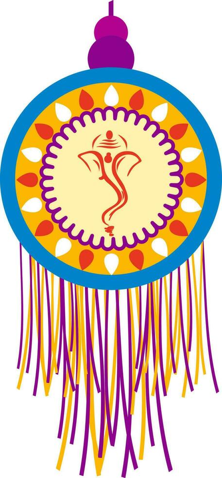 Illustration Of Hanging Toran Icon In Flat Style. vector