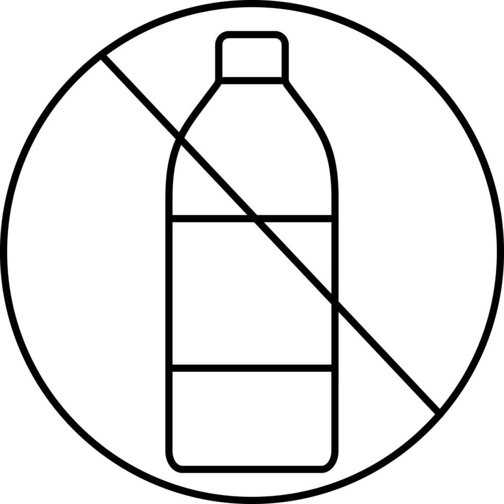 Black Line Art No Plastic Icon Or Symbol. vector
