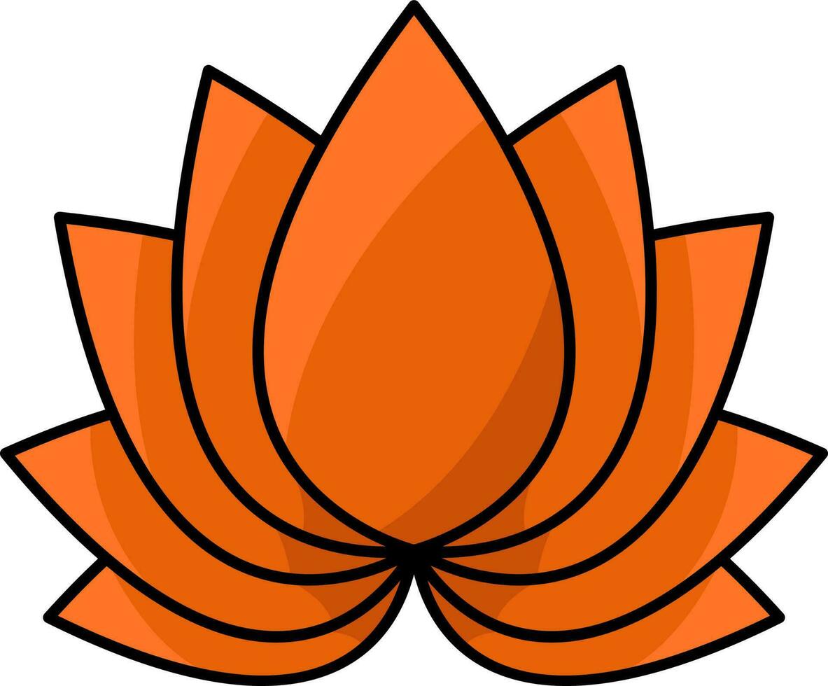 Isolated Lotus Flower Icon In Flat Style. vector