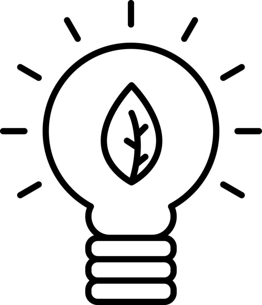 Eco Bulb Icon In Black Outline. vector