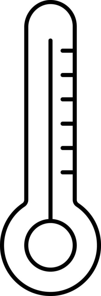 High Temperature Point In Thermometer Scale Black Outline Icon. vector