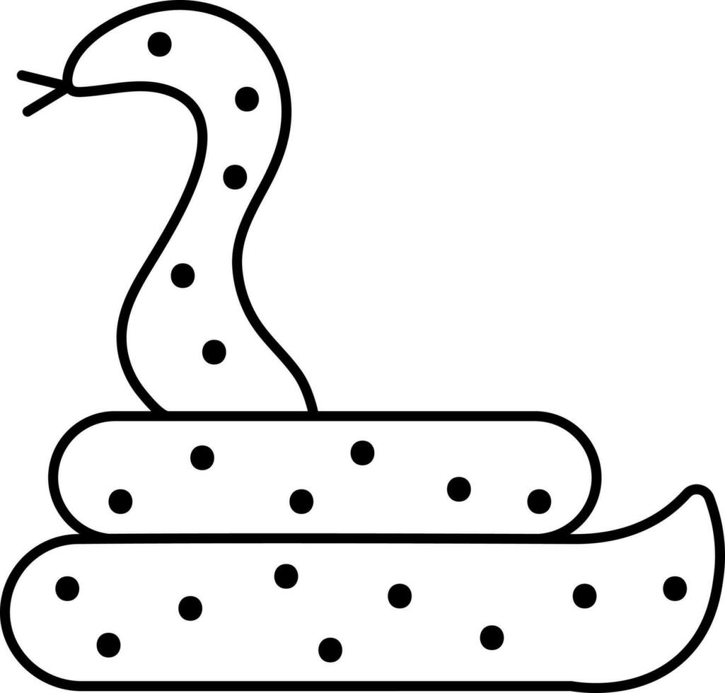 Snake Icon In Black Line Art. vector