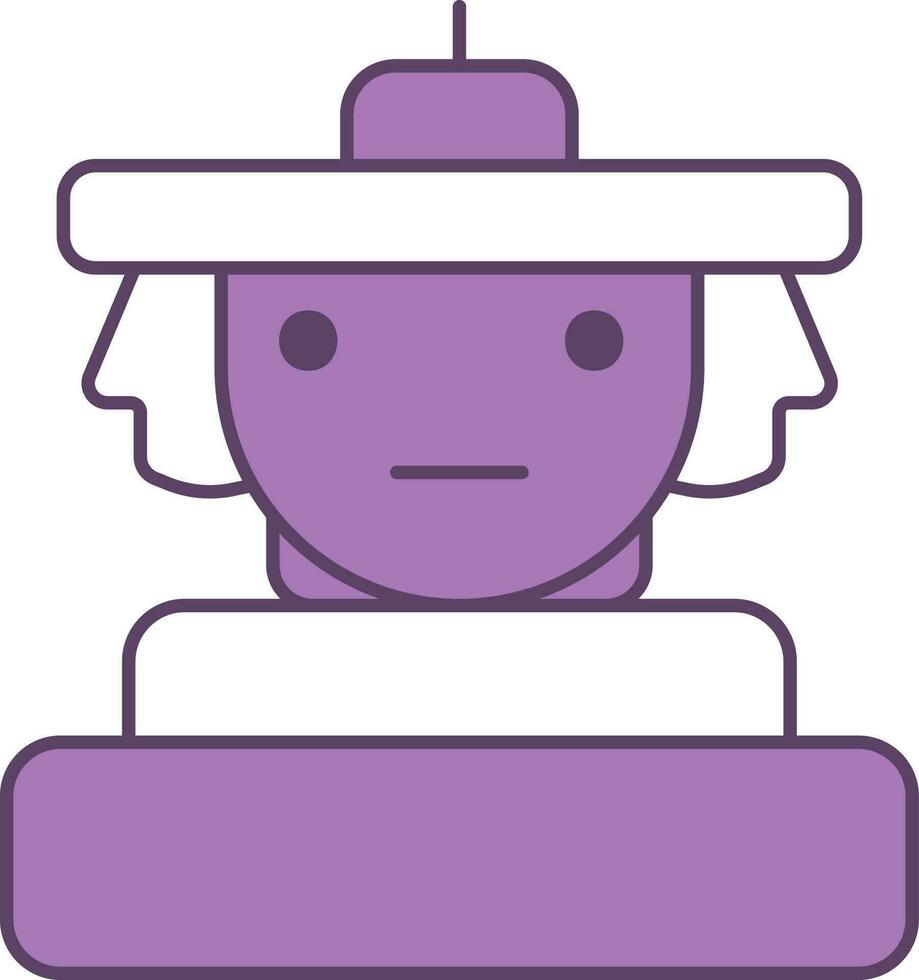 Ta Prohm Icon In Purple And White Color. vector