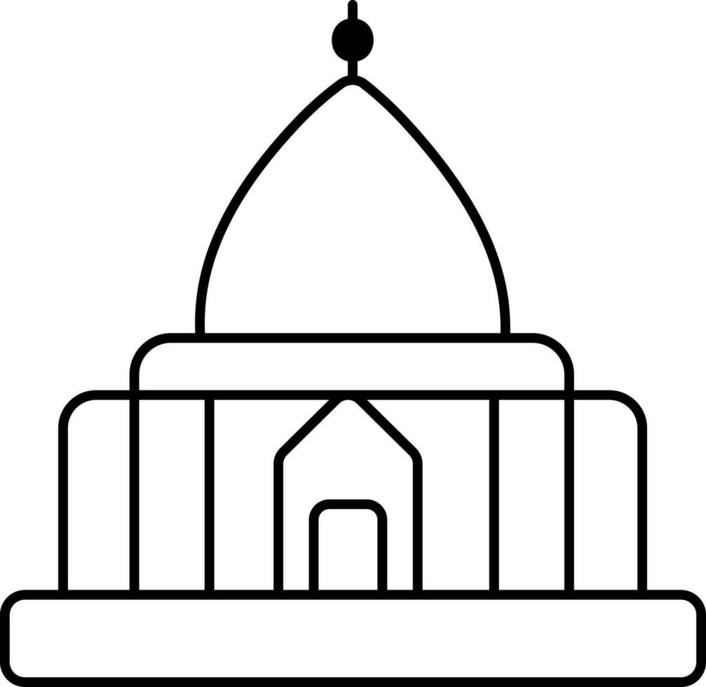 Pagoda Icon In Line Art. vector