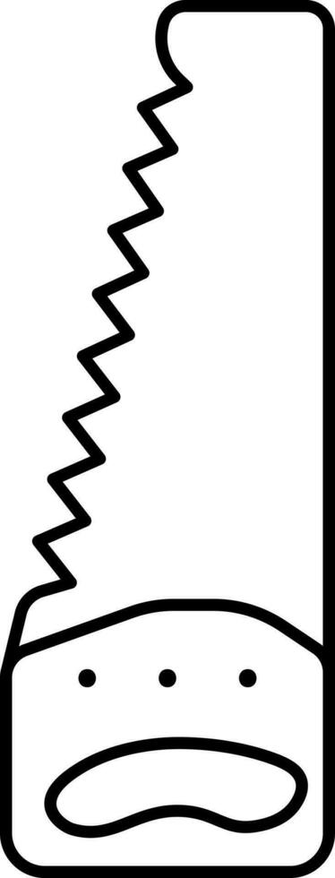 Hand Saw Icon In Black Line Art. vector