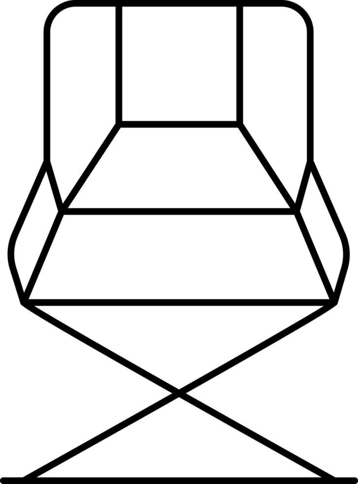 Folding Chair Icon In Black Outline. vector