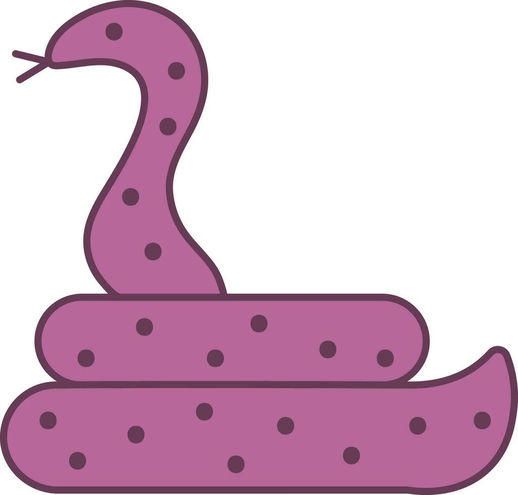 Snake Icon In Purple Color. vector