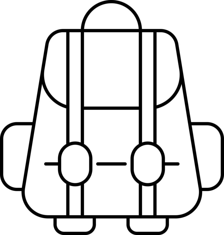 Backpack Icon Black Line Art. vector