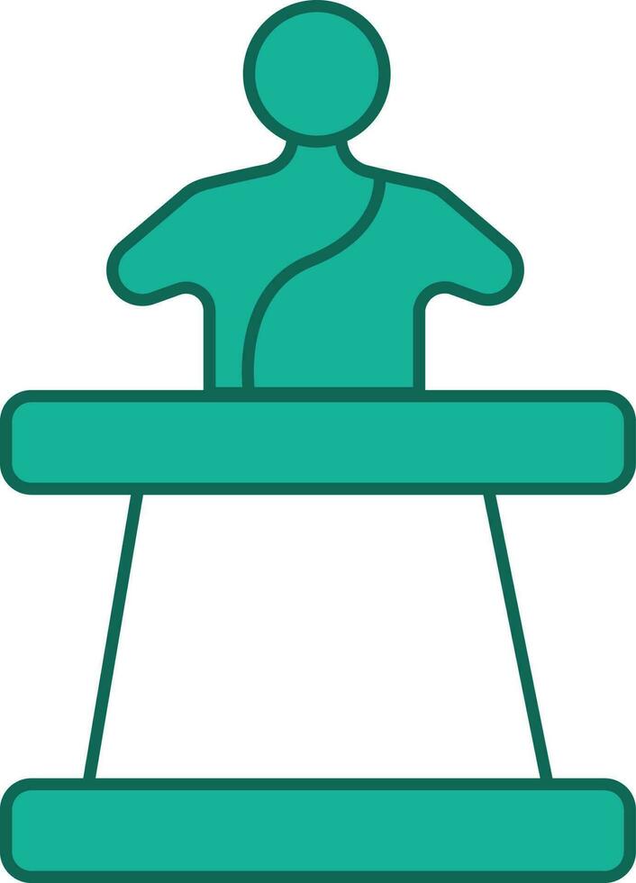 Sculpture Icon In Green And White Color. vector