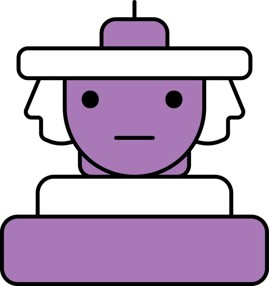 Ta Prohm Icon In Purple And White Color. vector