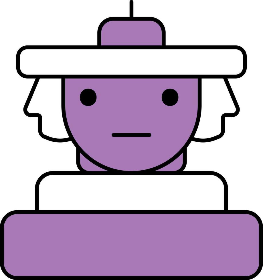 Ta Prohm Icon In Purple And White Color. vector