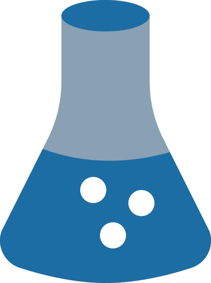 Chemical Erlenmeyer Flask Icon in Blue Color. vector