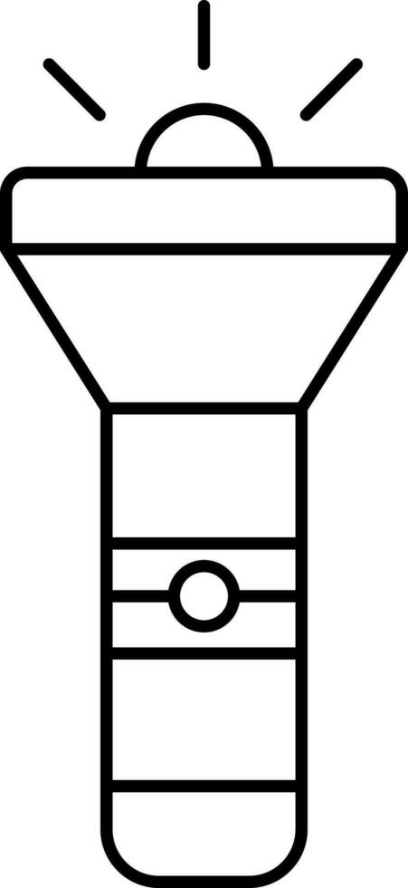 Linterna icono en negro línea Arte. vector