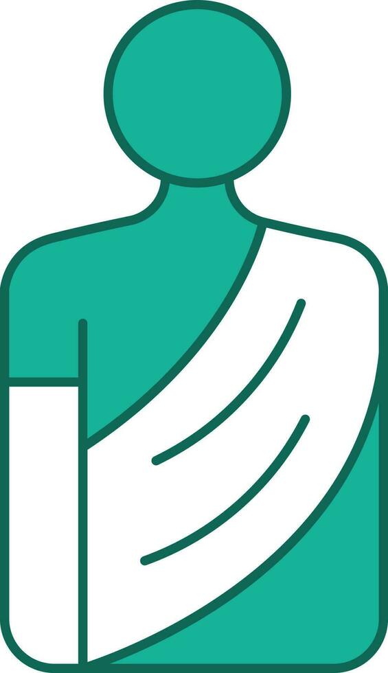 monje icono en verde y blanco color. vector