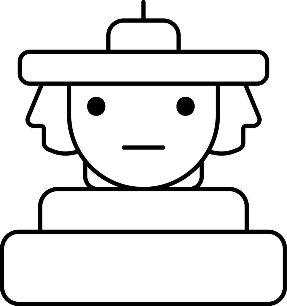 Ta Prohm Icon In Black Line Art. vector