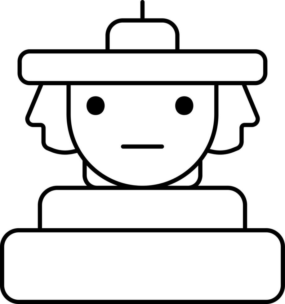 Ta Prohm Icon In Black Line Art. vector