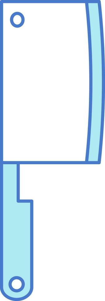 Cleaver Icon In Blue And White Color. vector