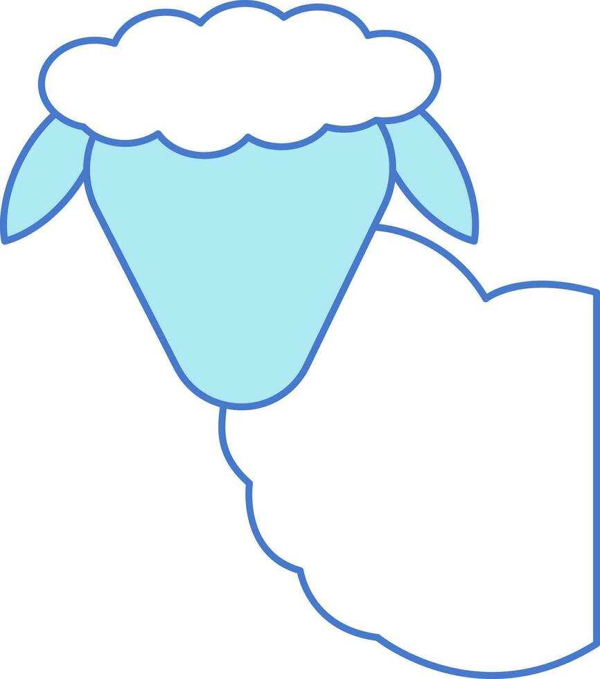 Sheep Icon In Blue And White Color. vector