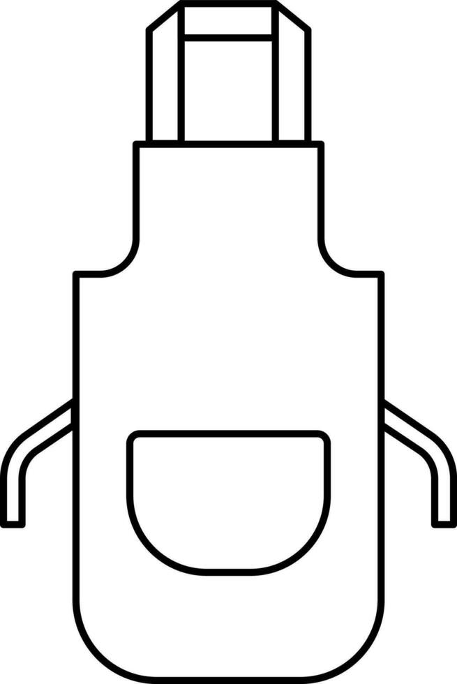 Apron Icon In Black Outline. vector