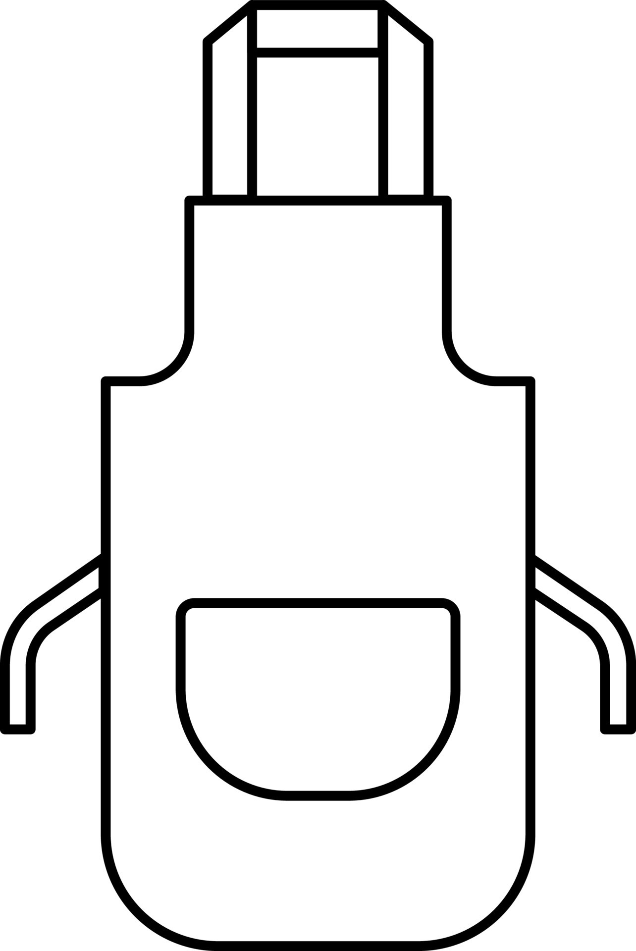 Apron Icon In Black Outline. 24196403 Vector Art at Vecteezy
