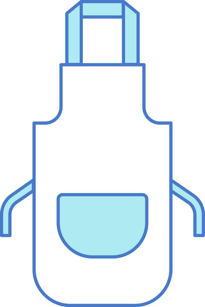 delantal icono en azul y blanco color. vector