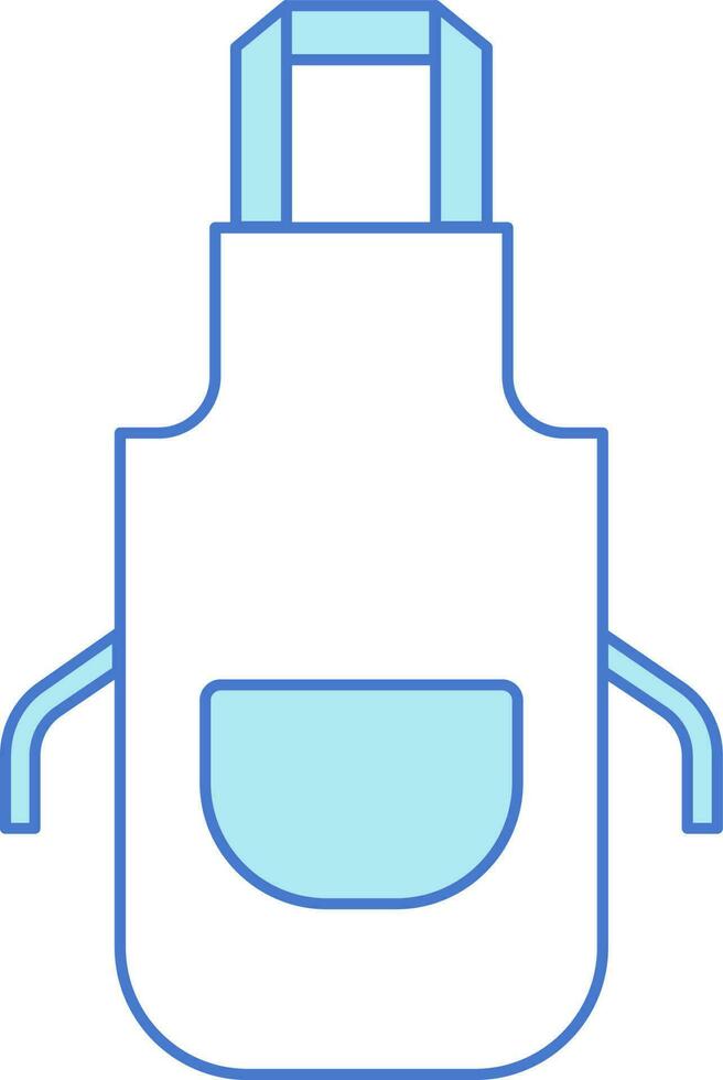 Apron Icon In Blue And White Color. vector