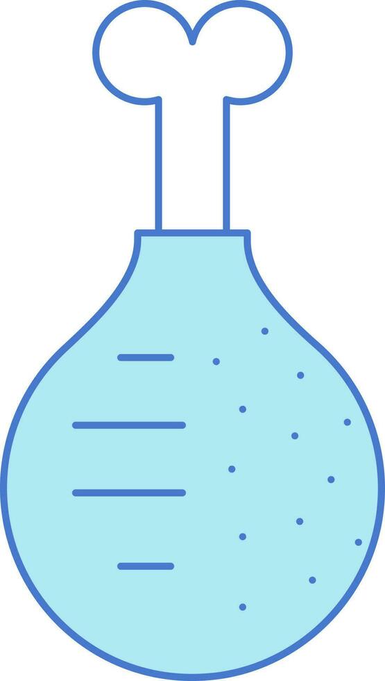 Chicken Leg Icon In Blue And White Color. vector