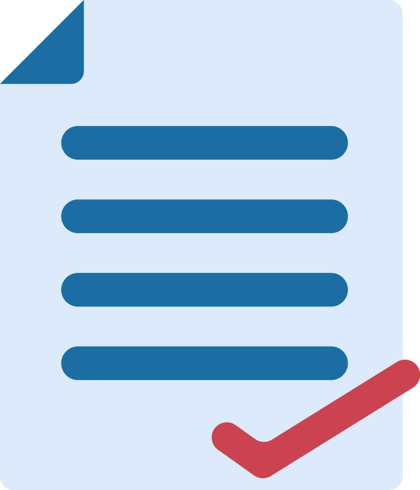 Lista de Verificación icono en azul y rojo color. vector