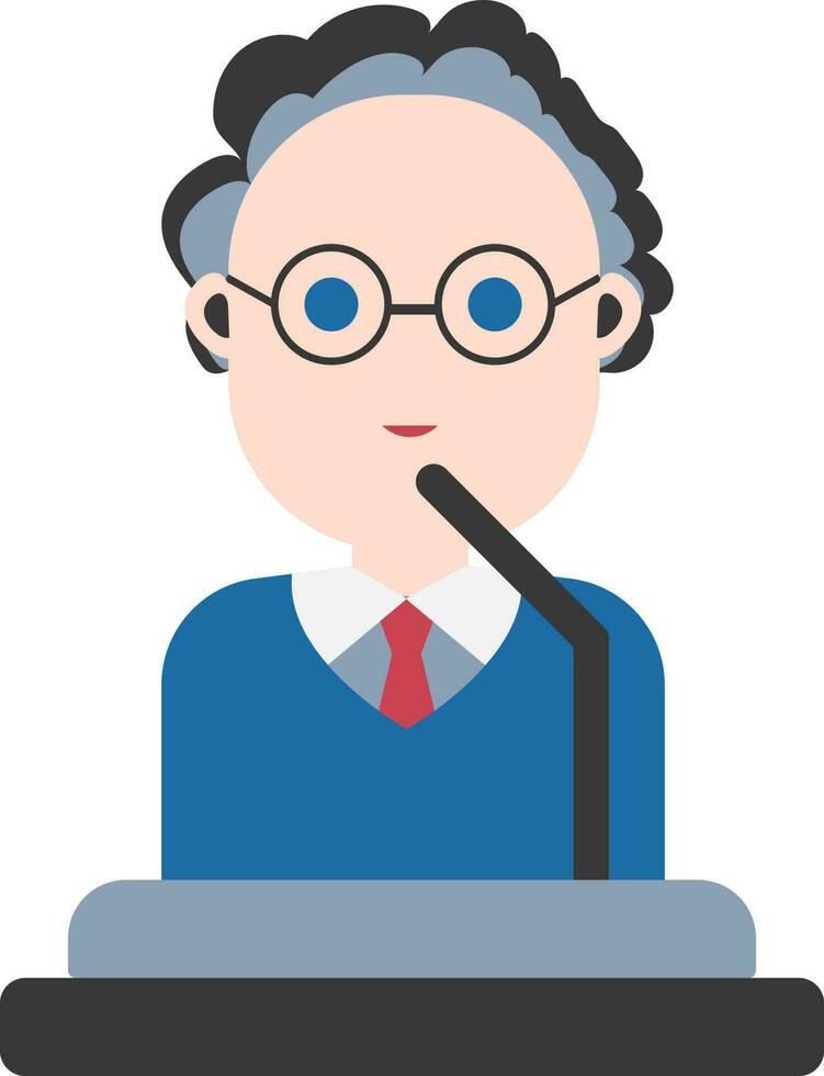 Vector Illustration of Man Speech on Stage.