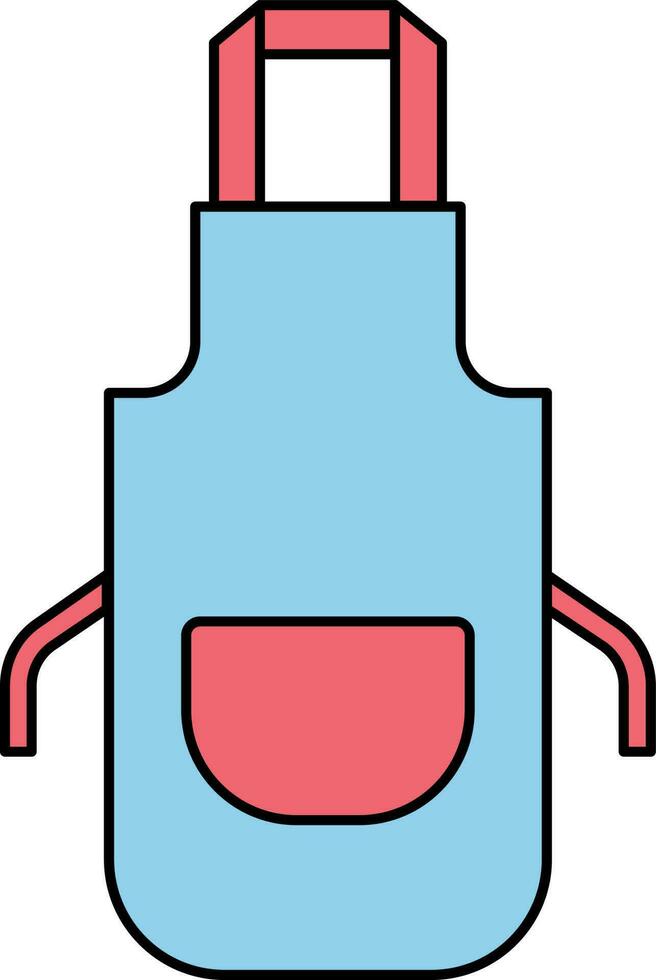 Apron Icon In Blue And Red Color. vector