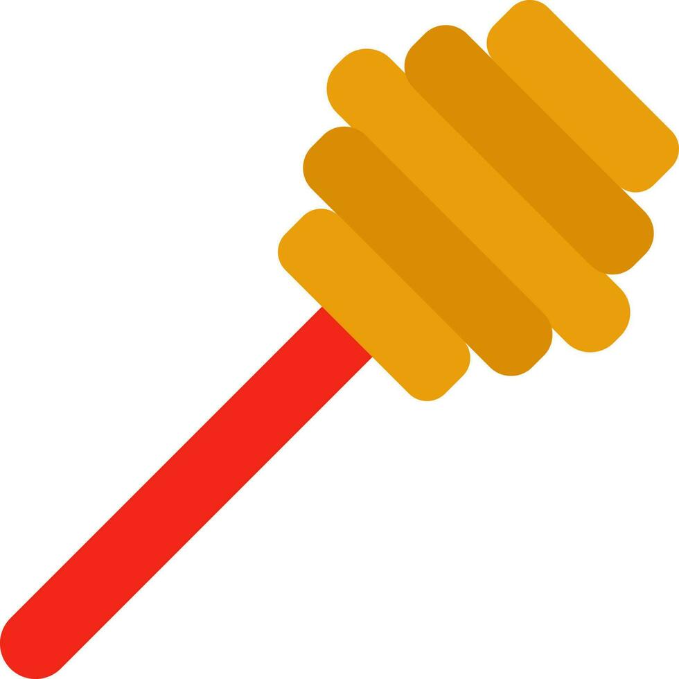 Isolated Honey Stick Icon In Red And Yellow Color. vector