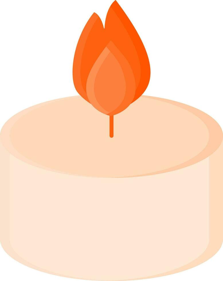 iluminado vela icono en naranja color. vector