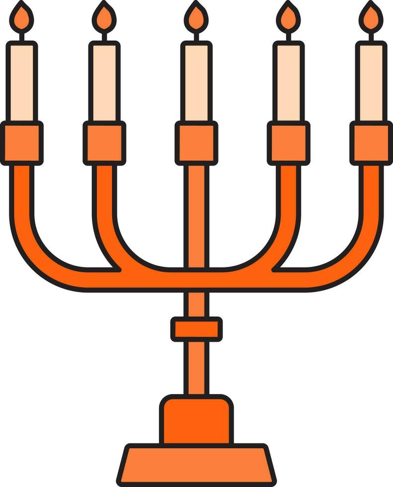 Candelabra Icon Or Symbol In Orange Color. vector