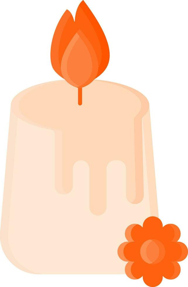 Aroma Candle Icon Or Symbol In Orange Color. vector