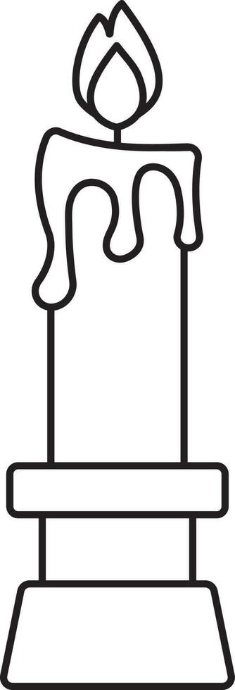 Illustration Of Lit Candle Icon In Line Art. vector