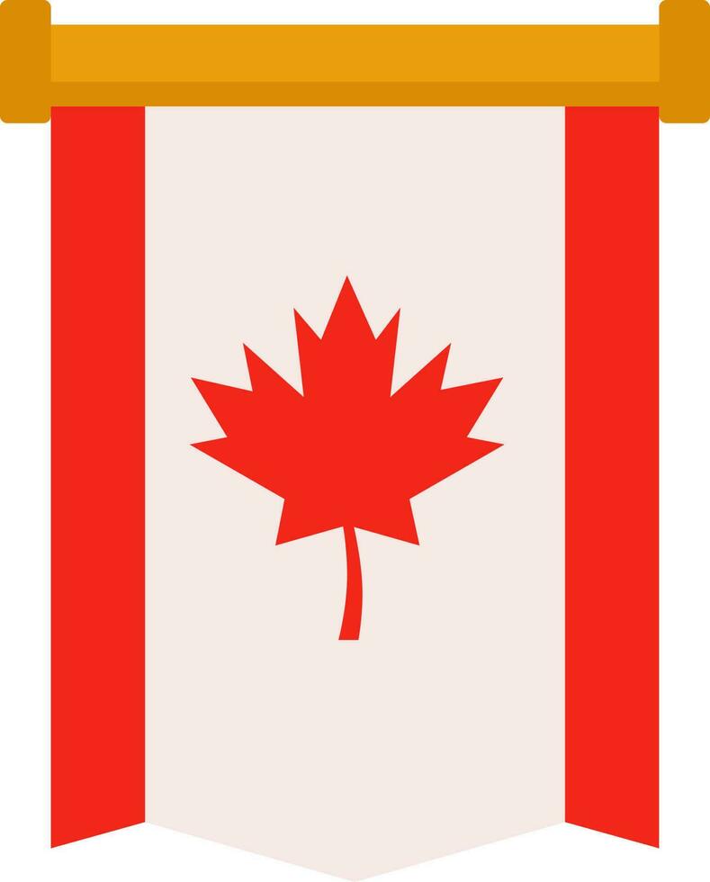 Canada Pennant Flag Icon In Flat Style. vector