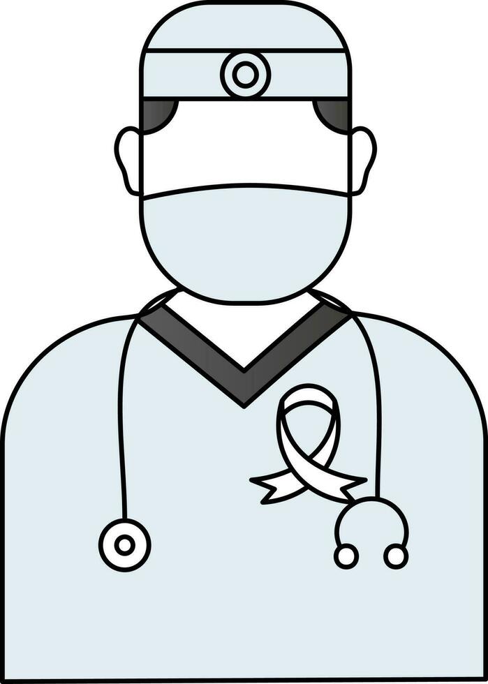 Cancer Specialist Doctor Icon In Blue Color. vector