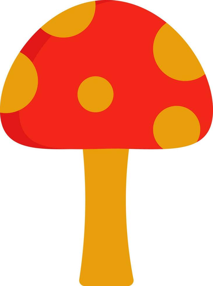 Red And Yellow Mushroom Flat Icon. vector