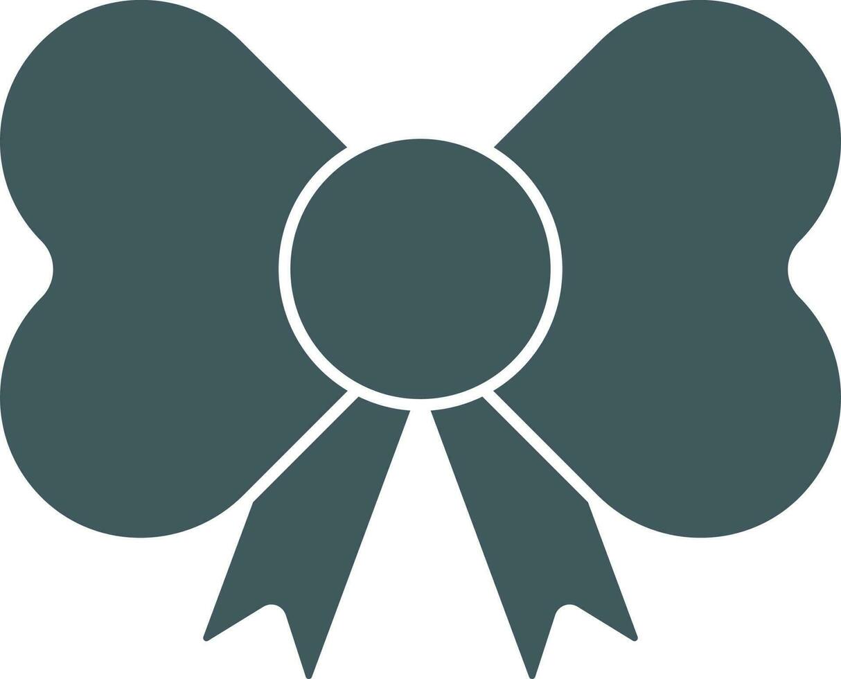 Bow Ribbon Icon In Gray Color. vector